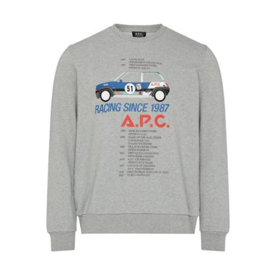 A.P.C. Solid Color Crewneck Ribbed Sweatshirt Men’s Light Gray COFAXH27812PLA