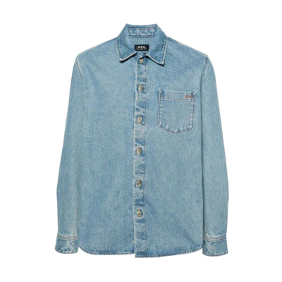 A.P.C. Solid Color Long-Sleeve Jacket Men’s Blue COGWCH02837-AIB