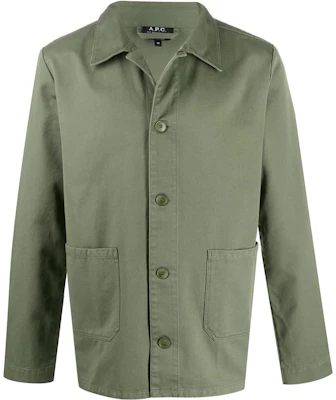 Chaqueta Utility Verde de A.P.C. de Un Solo Botón y Color Sólido. CODDDH03053KAF Buy Chaqueta Utility Verde de A.P.C. de Un Solo Botón y Color Sólido. CODDDH03053KAF