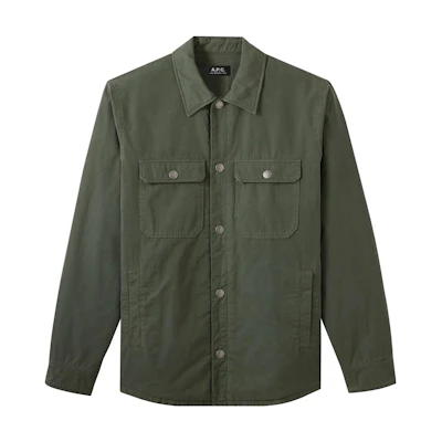 A.P.C. Solid Color Square-Neck Button-Up Jacket Men’s Green COGBJH02625KAF