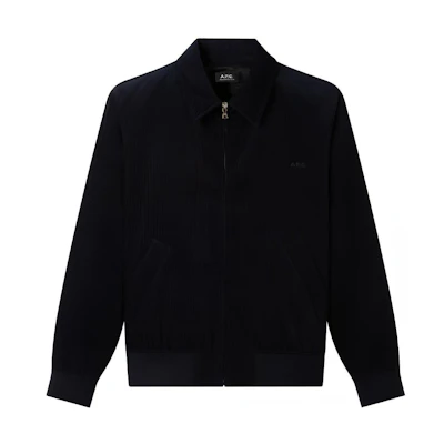 A.P.C. Solid Color Zip-Up Jacket Navy Blue COESY-H02706-IAJ