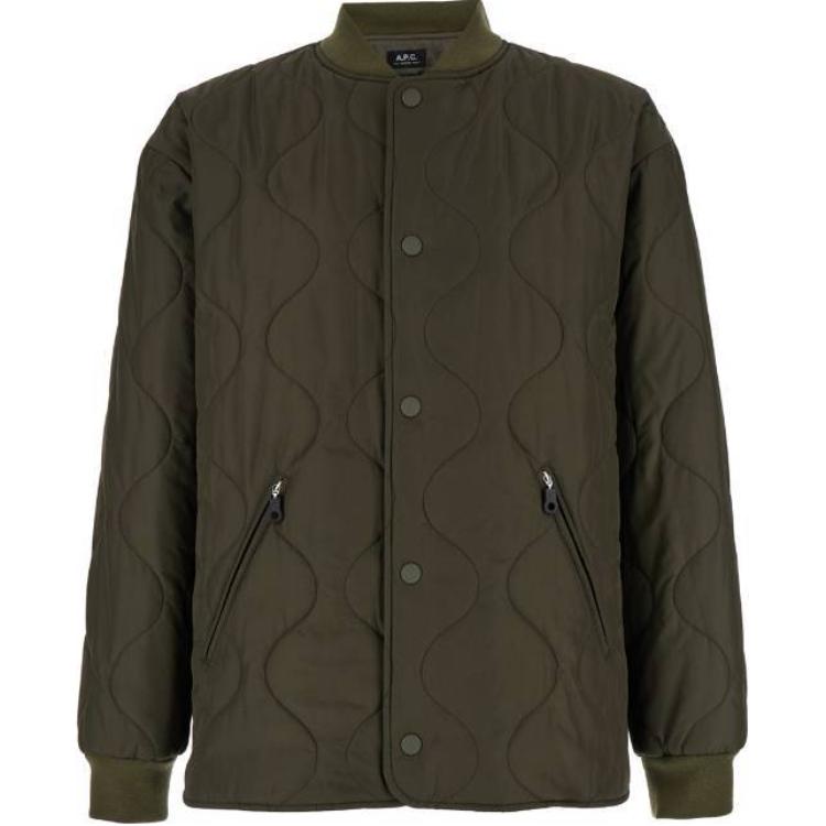 A.P.C. Solid Green Baseball Collar Button-Up Jacket PSAJAH02946-JAC