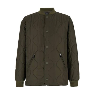 A.P.C. Solid Green Baseball Collar Button-Up Jacket PSAJAH02946-JAC