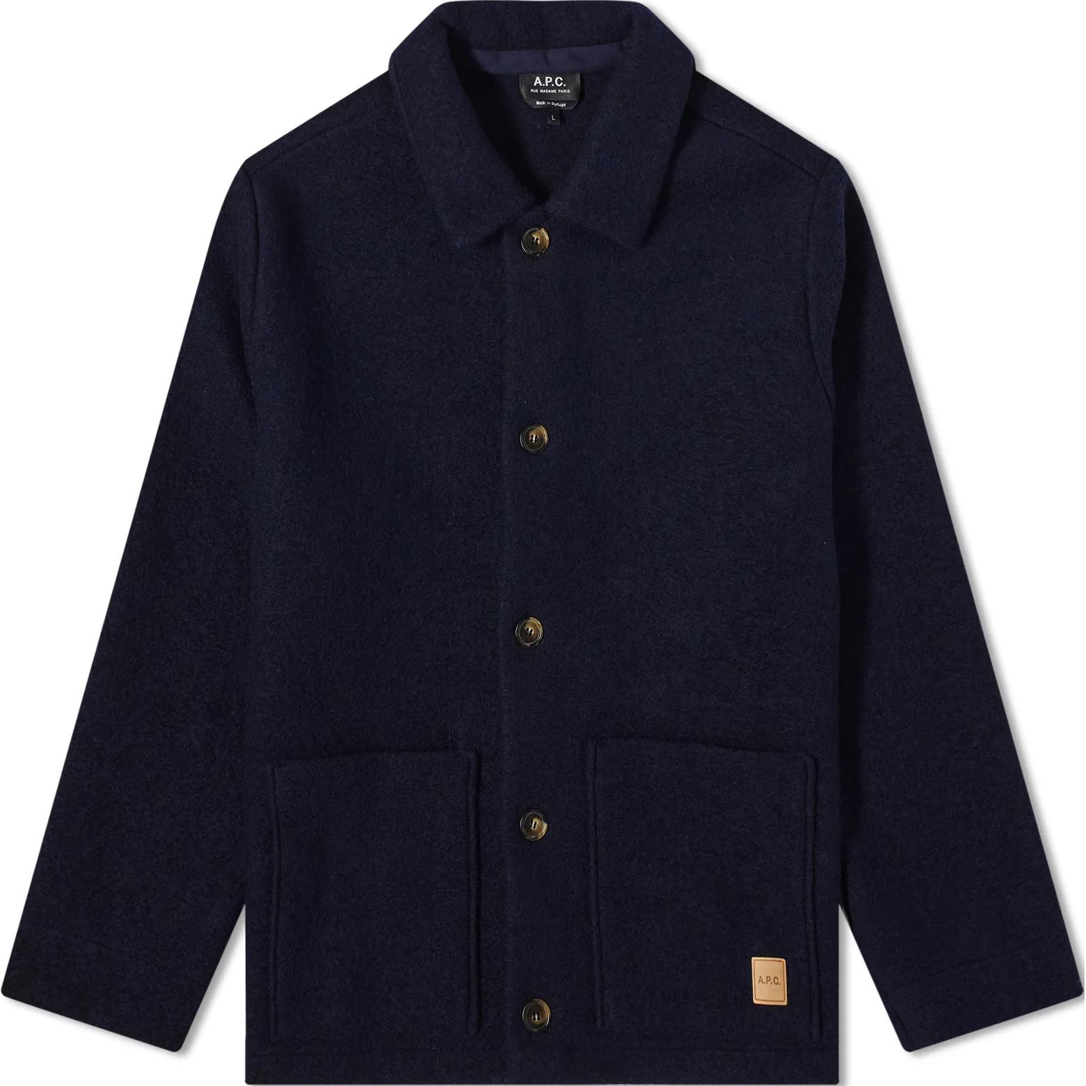 A.P.C. Solid Navy Blue Slim-Fit Single-Breasted Jacket WOAQSM02912-IAK