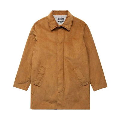 A.P.C. Solid Zip-Up Collared Jacket Beige Casual Outerwear COEZOH01435-CAM