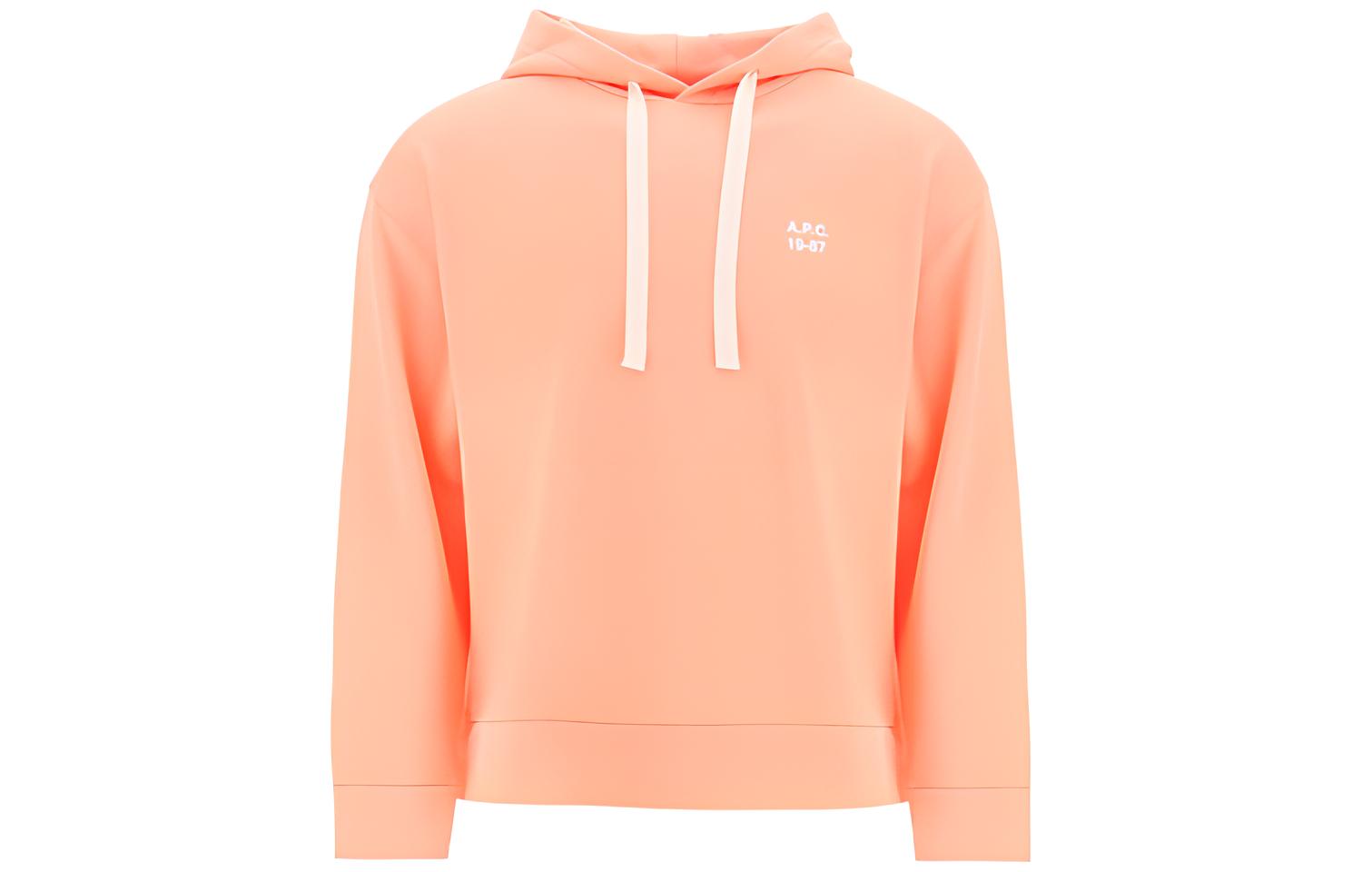 A.P.C. SS21 Cotton Logo Print Hoodie Orange COELIH27649-PINK