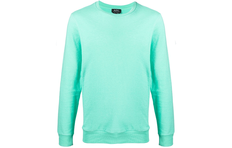 A.P.C. SS21 Green Logo Crewneck Long Sleeve Sweatshirt COCZJH27516-KAA