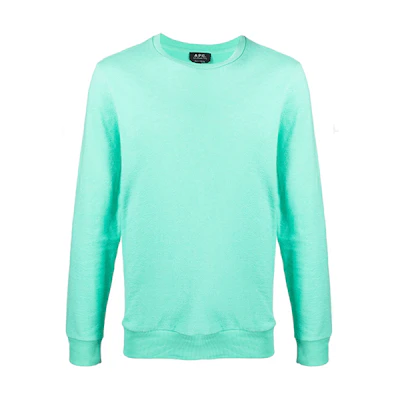 A.P.C. SS21 Green Logo Crewneck Long Sleeve Sweatshirt COCZJH27516-KAA