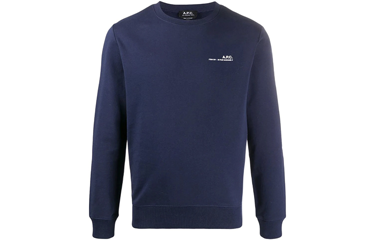A.P.C. SS21 Logo Crewneck Sweatshirt Blue COEASH27608-IAK