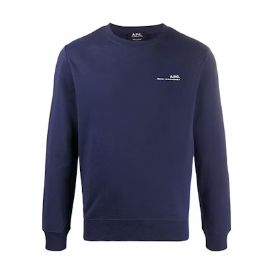 A.P.C. SS21 Logo Crewneck Sweatshirt Blue COEASH27608-IAK