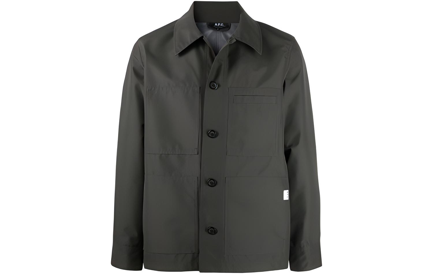 A.P.C. SS22 Black Button-Up Shirt Jacket PSAGLH02619-JAC