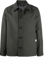A.P.C. SS22 Black Button-Up Shirt Jacket PSAGLH02619-JAC A.P.C. SS22 Black Button-Up Shirt Jacket PSAGLH02619-JAC