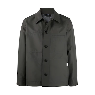 A.P.C. SS22 Black Button-Up Shirt Jacket PSAGLH02619-JAC
