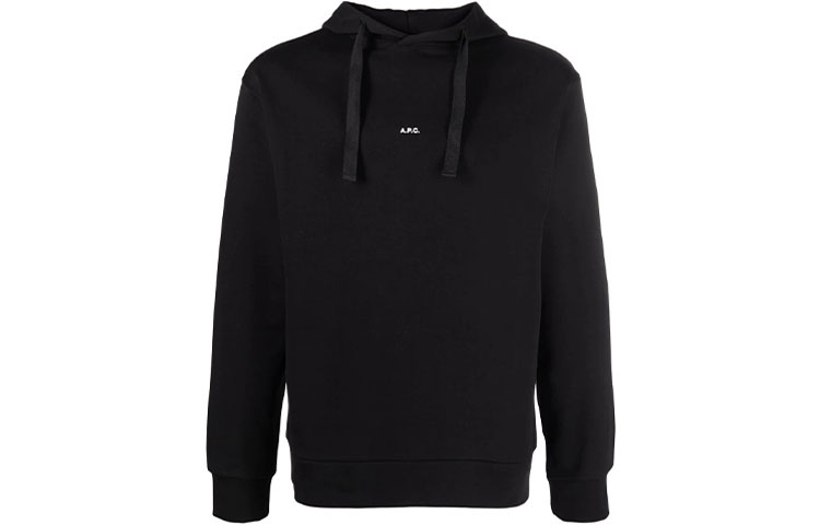 A.P.C. SS22 Black Drawstring Pullover Hoodie COEIPH27622-LZZ