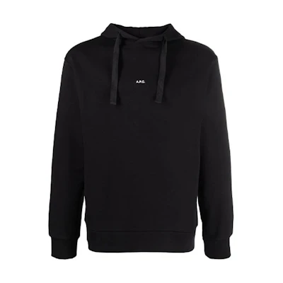 A.P.C. SS22 Black Drawstring Pullover Hoodie COEIPH27622-LZZ