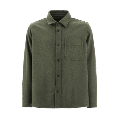 A.P.C. SS22 Green Collared Solid Long-Sleeve Jacket WOANGH02709PKB