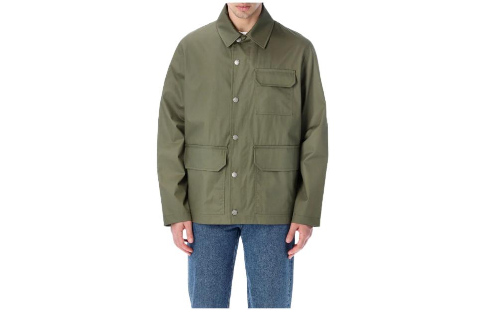 A.P.C. SS22 Green Zip-Up Collared Jacket H02723COETYJAA