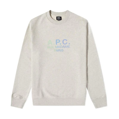 A.P.C. SS22 Logo Print Crewneck Long Sleeve Sweatshirt Beige COEBHH27711-PAA