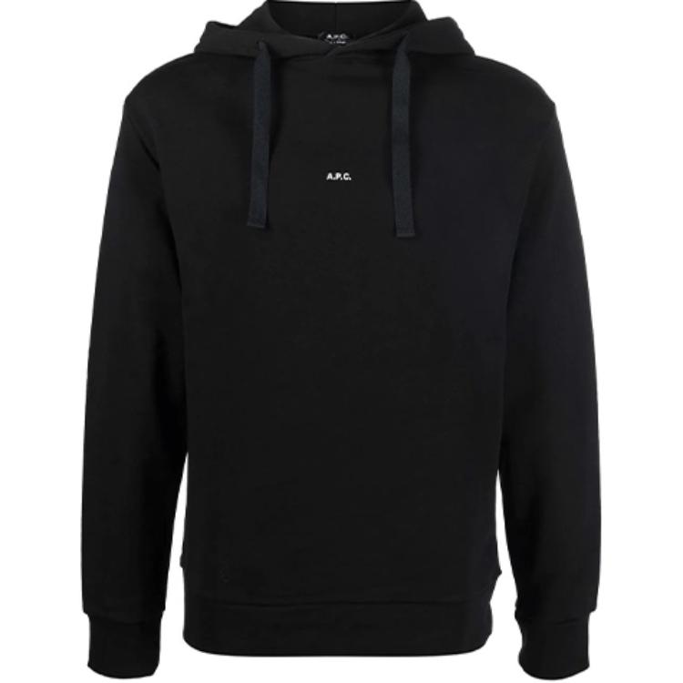 A.P.C. SS22 Logo Print Hoodie Black COEIPH27622LZZNOIR