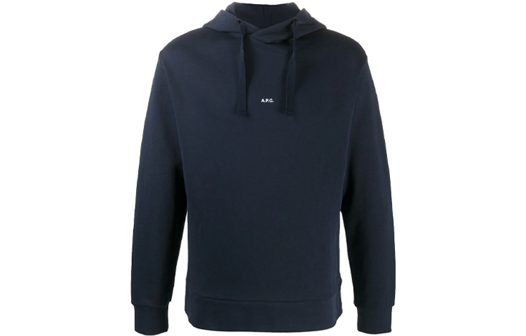 A.P.C. SS22 Logo Print Hoodie Long Sleeve Blue - COEIPH27622-IAK
