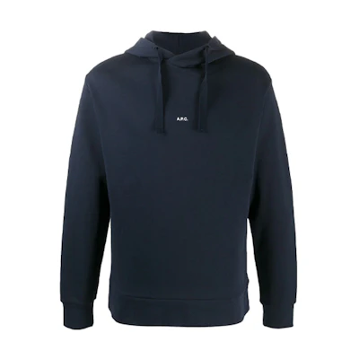 A.P.C. SS22 Logo Print Hoodie Long Sleeve Blue - COEIPH27622-IAK