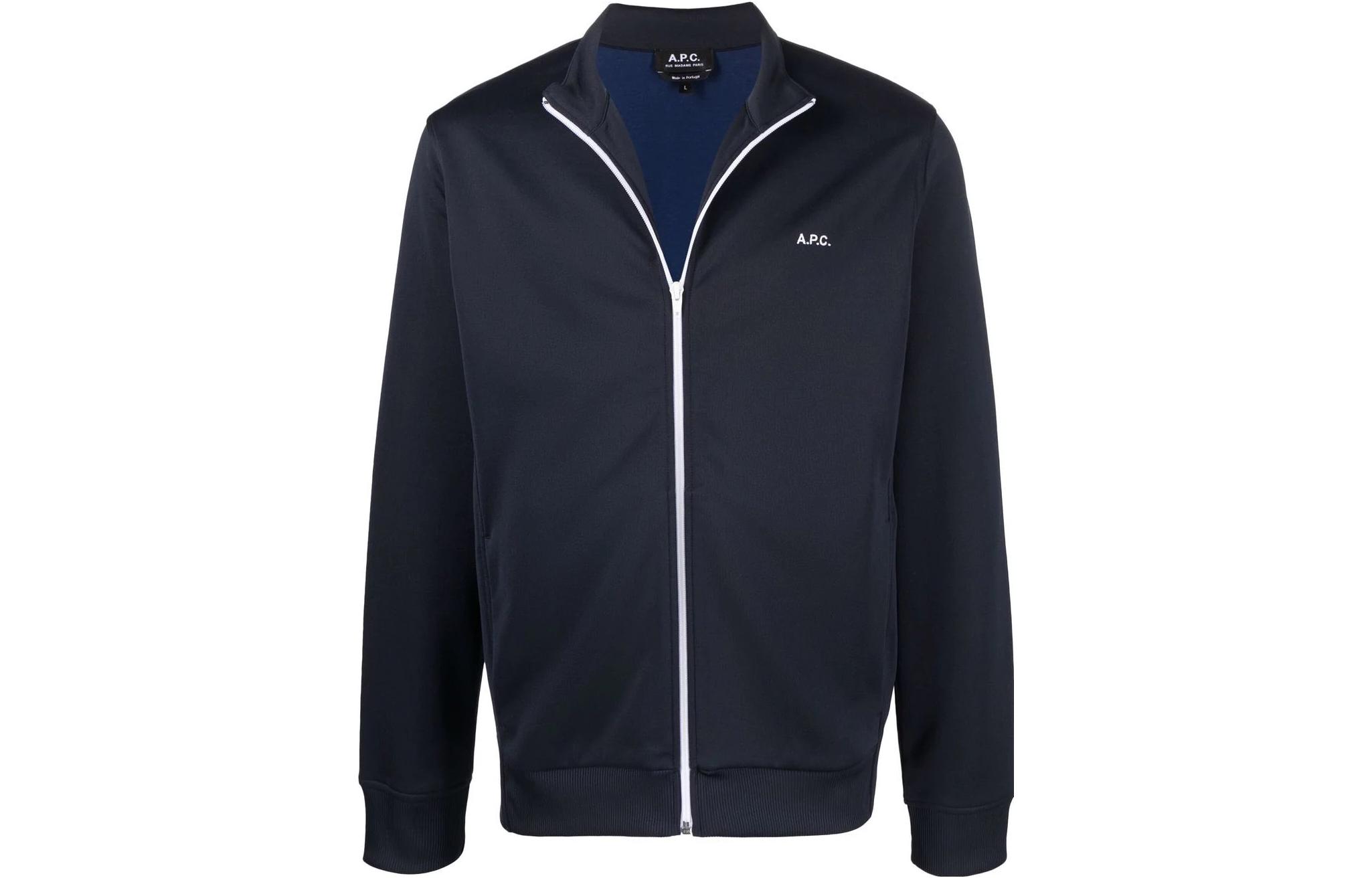 A.P.C. SS22 Logo Print Zip Jacket Navy Blue () PSAGNH02548-IAK