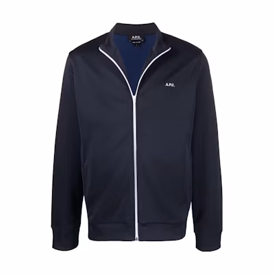 A.P.C. SS22 Logo Print Zip Jacket Navy Blue () PSAGNH02548-IAK