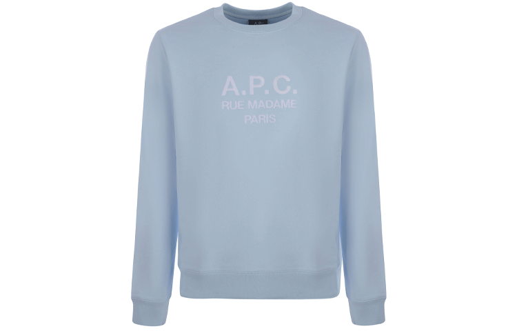 A.P.C. SS22 Logo Printed Long Sleeve Sweatshirt Men’s Light Blue COEBHH27500-IAB