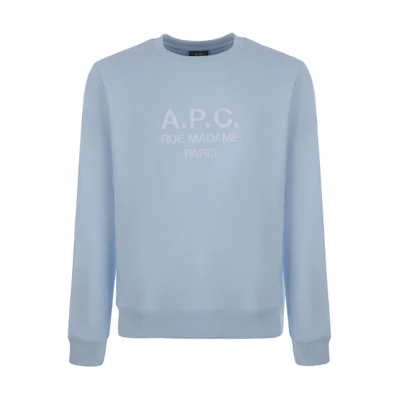 A.P.C. SS22 Logo Printed Long Sleeve Sweatshirt Men’s Light Blue COEBHH27500-IAB