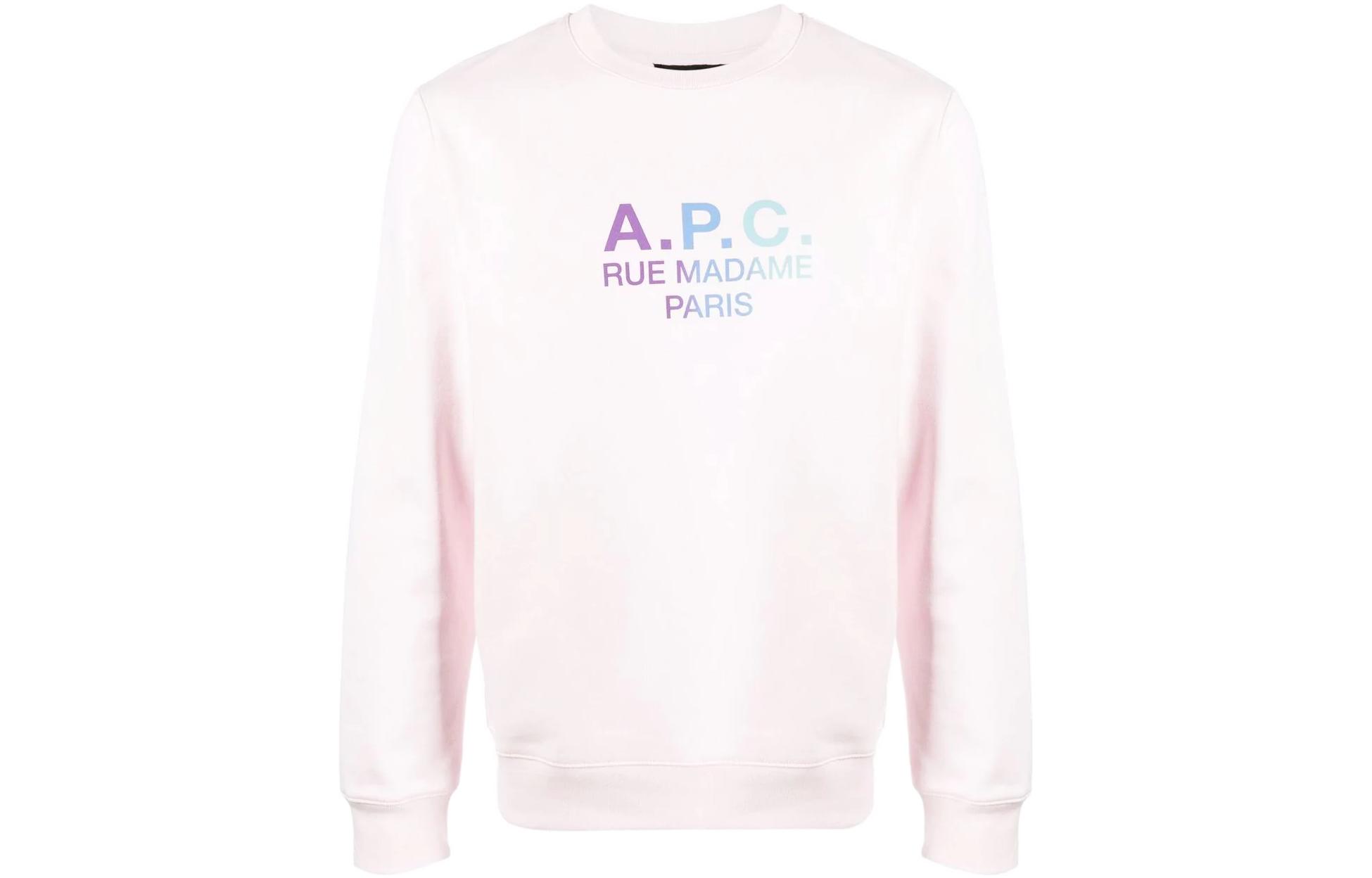 A.P.C. SS22 Pink Logo Print Long-Sleeve Sweatshirt H27711COEBH-FAA