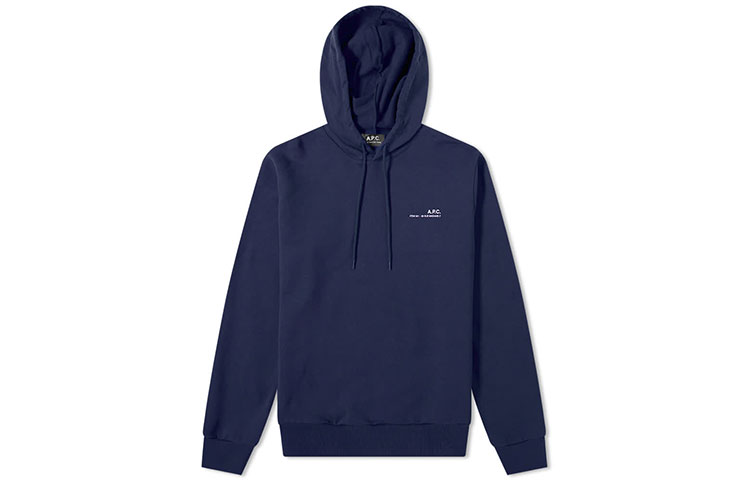 A.P.C. SS22 Plain Long-Sleeve Hoodie Navy COEASH27672-IAK