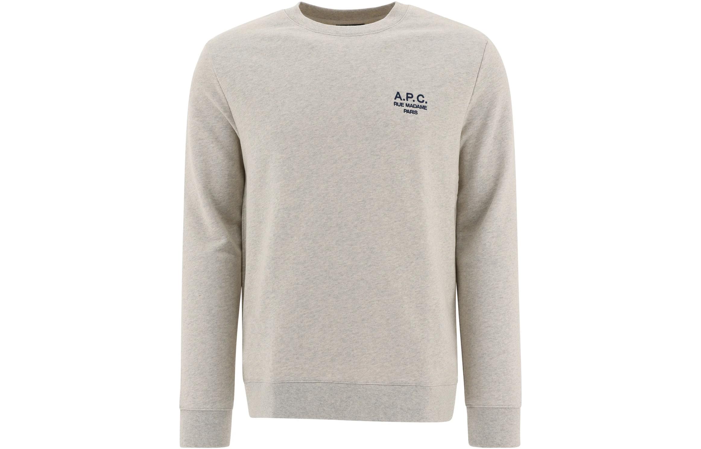 A.P.C. SS23 Beige Letter Logo Crewneck Long Sleeve Sweatshirt Mens COEBHH27699-PAA