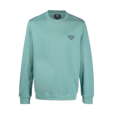 A.P.C. SS23 Blue Logo Print Crewneck Sweatshirt COEZDH27699KAE