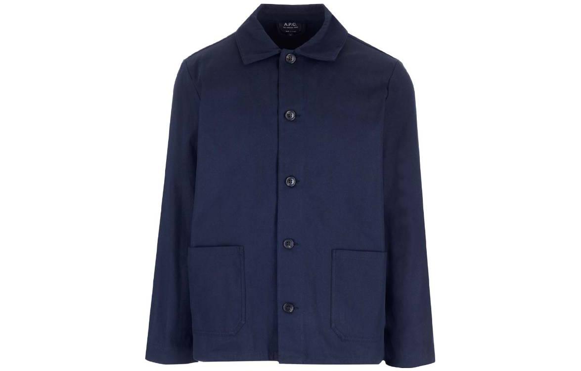 A.P.C. SS23 Blue Solid Color Single-Breasted Long Sleeve Jacket COFCOH03053-IAK