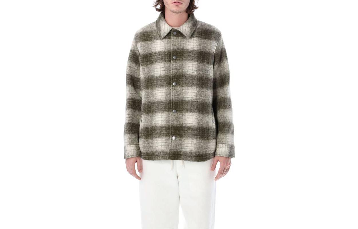 A.P.C. SS23 Brown Checkered Collared Button-Up Long Sleeve Jacket M02791WOAOR-JAA
