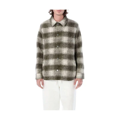 A.P.C. SS23 Brown Checkered Collared Button-Up Long Sleeve Jacket M02791WOAOR-JAA