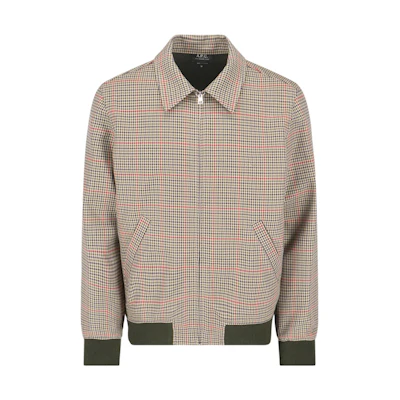 A.P.C. SS23 Brown Checkered Collared Casual Jacket COGEGH02835GAA