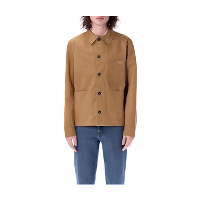 A.P.C. SS23 Caramel Shirt Jacket with Logo Embroidery COGBJH02800-CAF