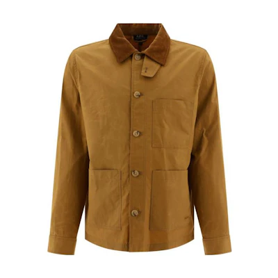 A.P.C. SS23 Casual Light Brown Long Sleeve Collared Jacket COERCH02841CAB