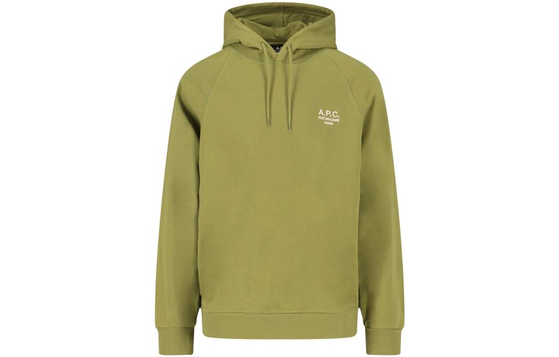 A.P.C. SS23 Green Pullover Hoodie with Letter Print for Men COEZDH27821-JAA