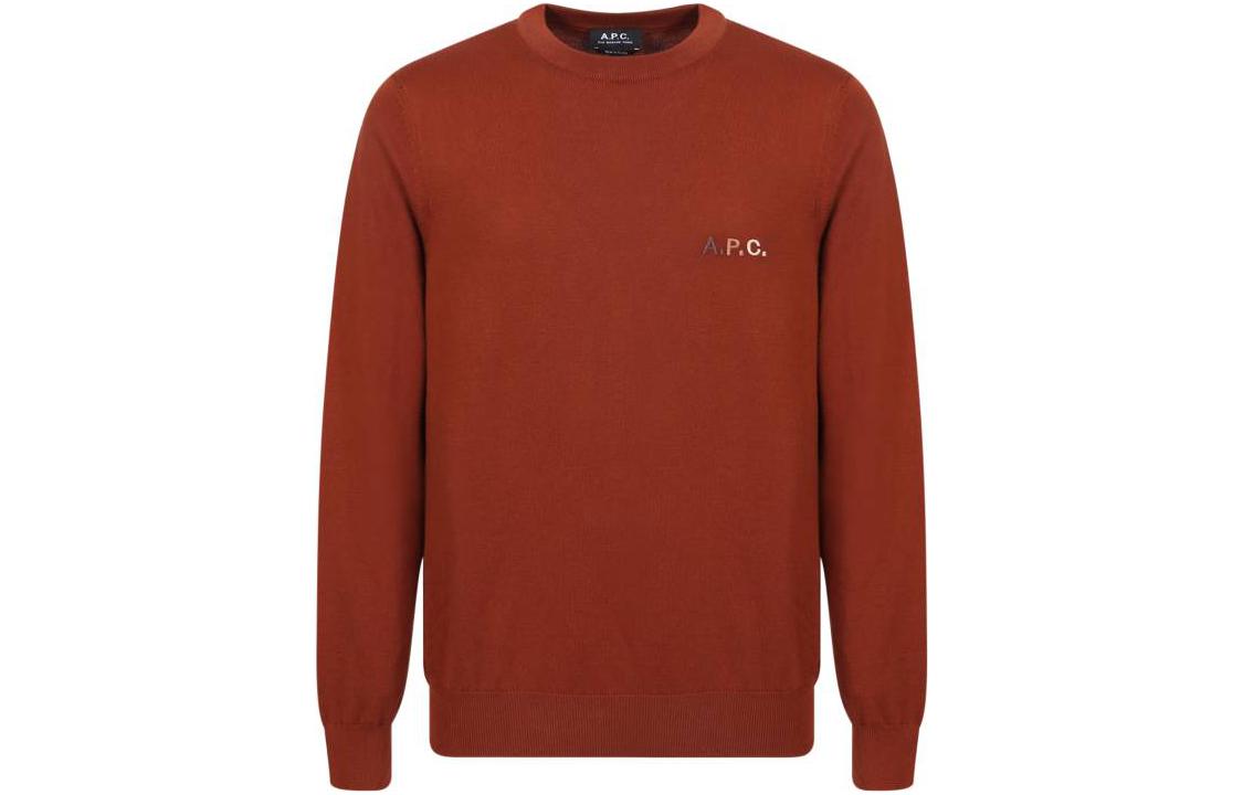 A.P.C. SS23 Logo Embroidered Crewneck Pullover Sweatshirt Brown () COGDHH23164-TGI