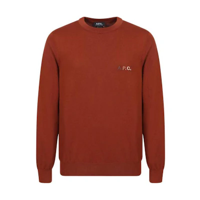 A.P.C. SS23 Logo Embroidered Crewneck Pullover Sweatshirt Brown () COGDHH23164-TGI