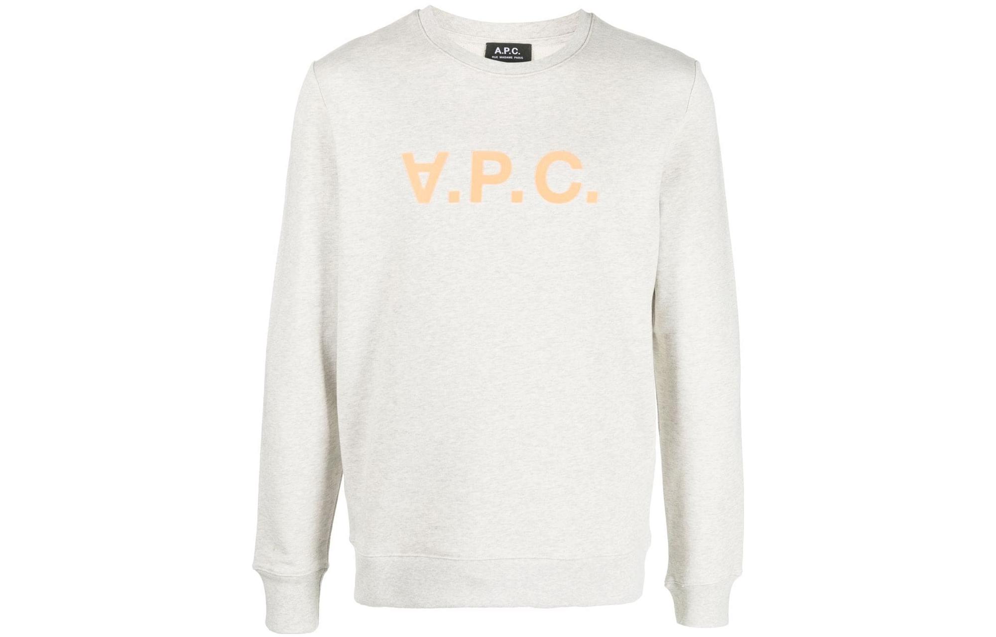 A.P.C. SS23 Logo Print Crewneck Pullover Sweatshirt Men’s Light Beige COFAXH27803-TAV