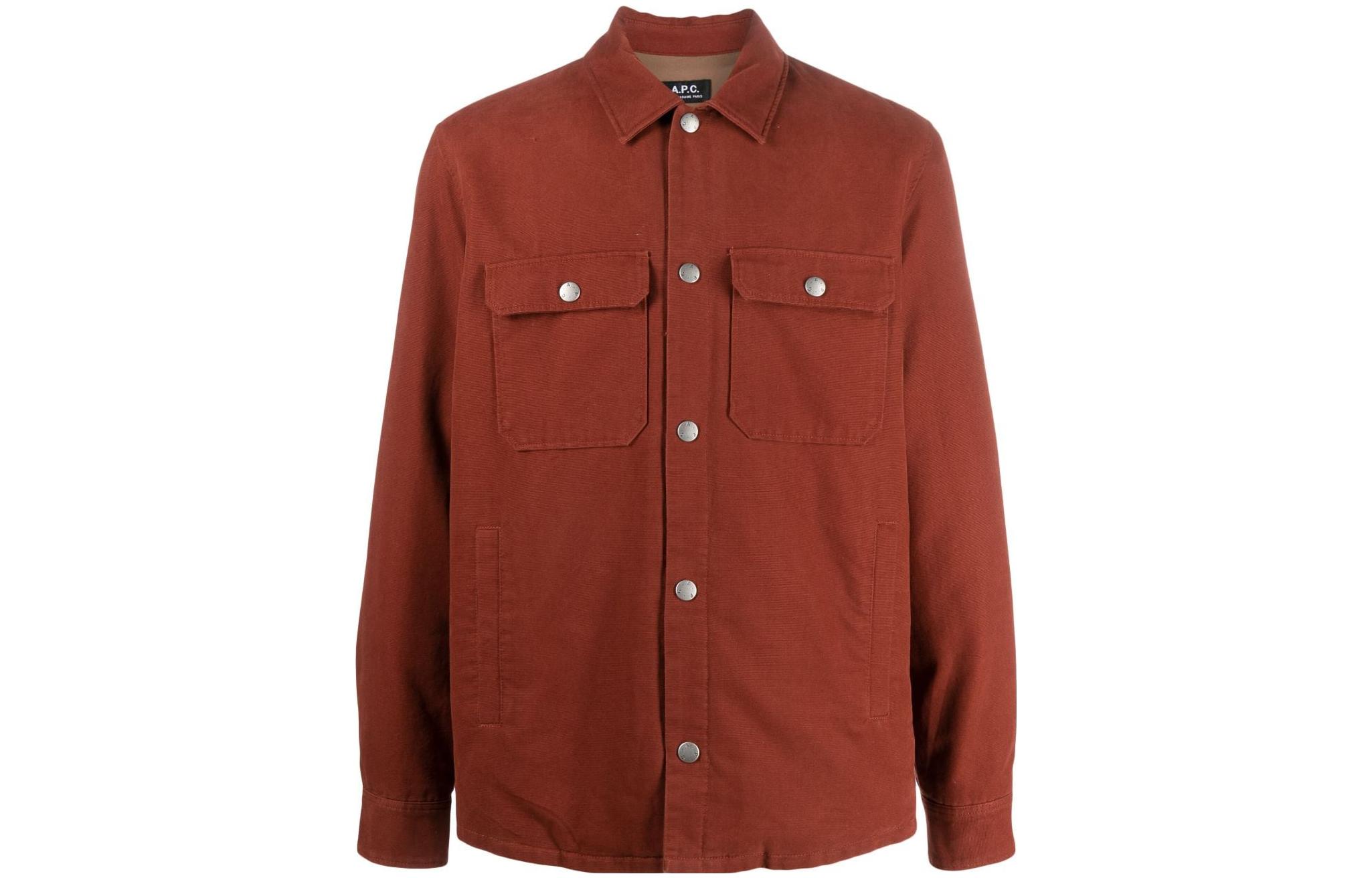 A.P.C. SS23 Multi-Pocket Jacket Brick Red COGBJH02625