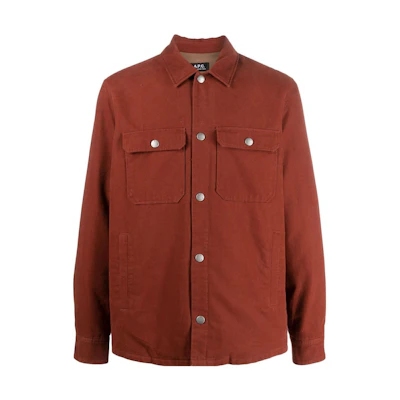 A.P.C. SS23 Multi-Pocket Jacket Brick Red COGBJH02625
