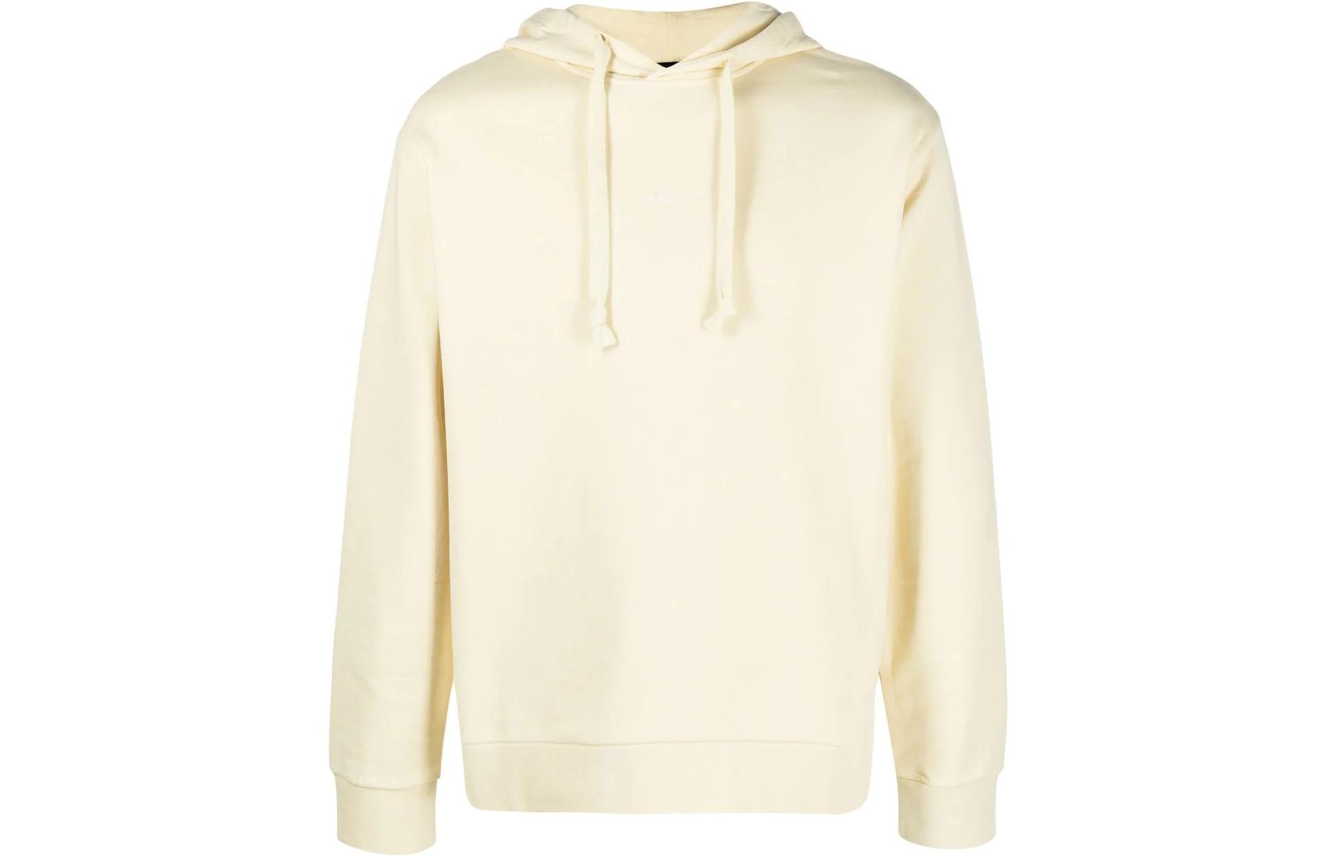A.P.C. SS23 Plain Drawstring Hoodie Light Yellow COGBZH27815PDB