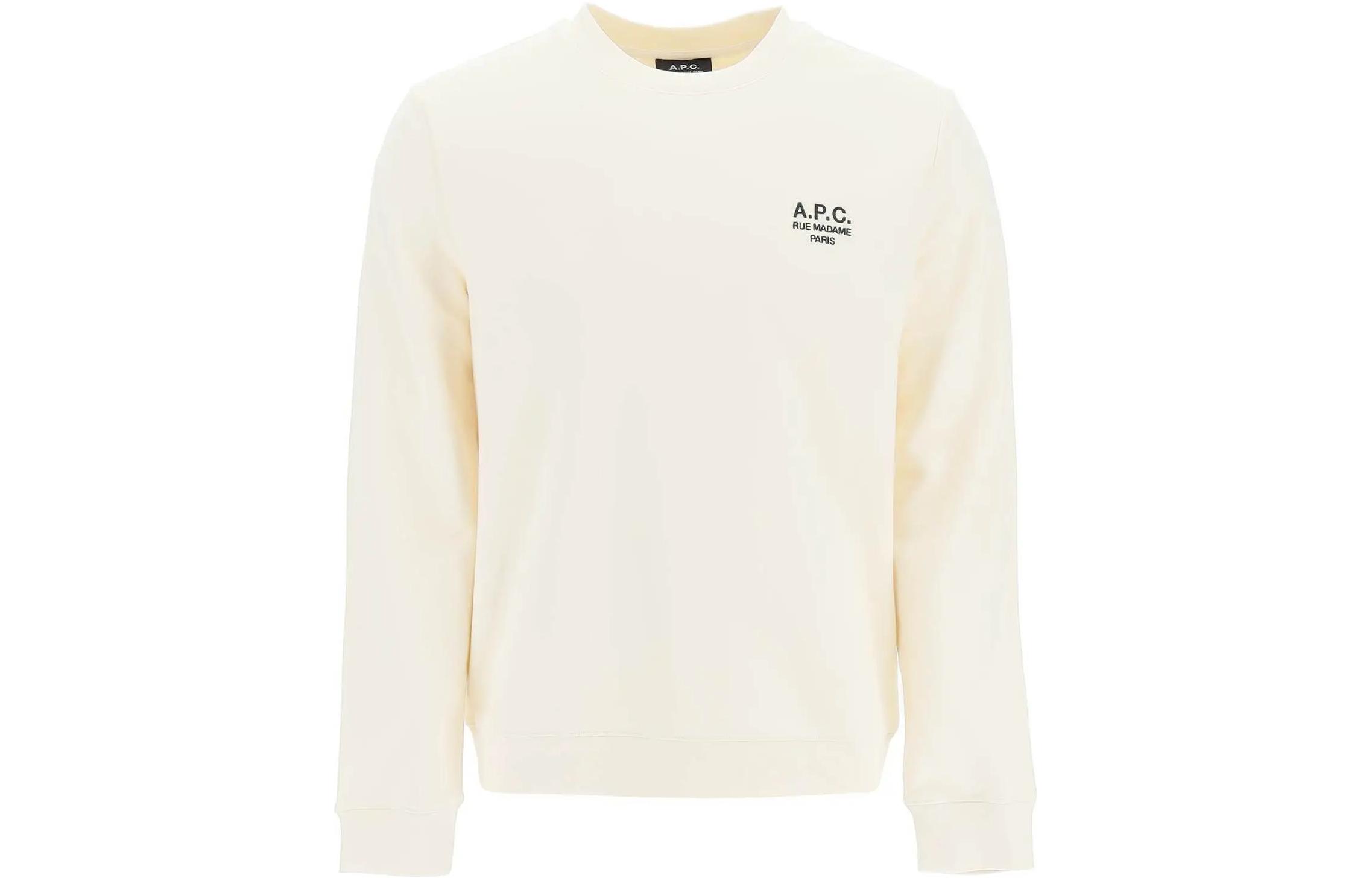A.P.C. SS23 Printed Logo Crewneck Sweatshirt White Mens COEZDH27699-AAC