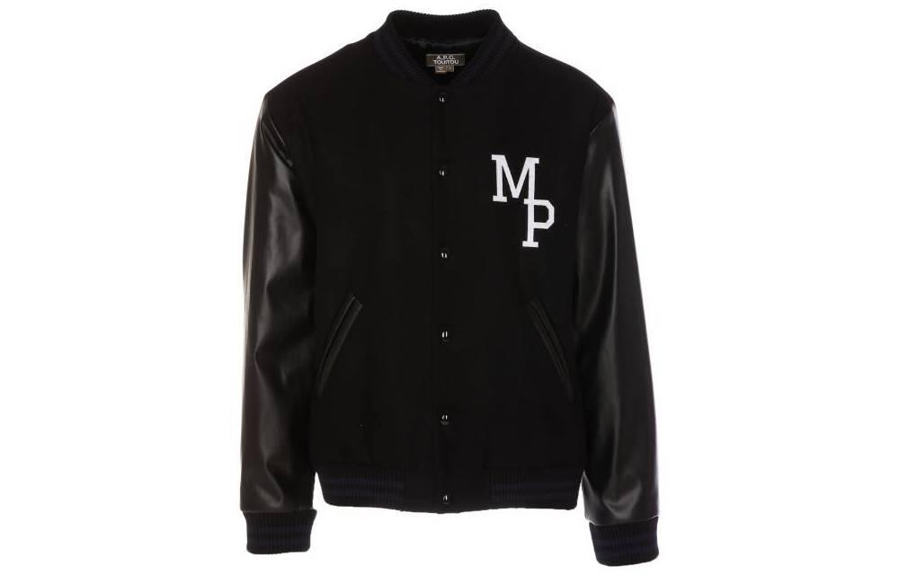 A.P.C. SS23 Printed Solid Color Stand Collar Jacket Black WOAOIM02776-LZZ