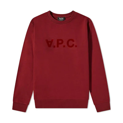 A.P.C. SS23 Red Crewneck Sweatshirt with Casual Logo Print COFAXH27378-GAC