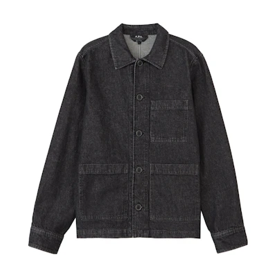 A.P.C. SS23 Solid Black Button-Up Denim Jacket COEROH02609-LZE